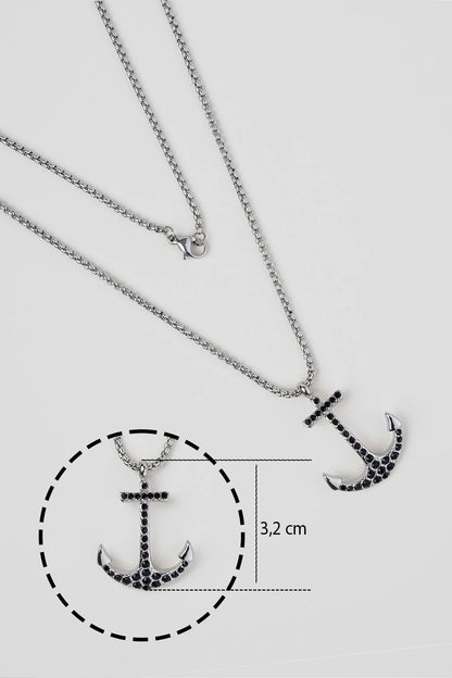 Çapa Figürlü Çelik 60 Cm Erkek Kolye 02433659960
