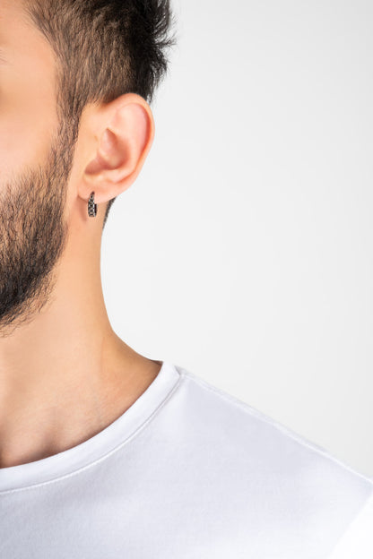 Klasik Metalik Dizayn Çelik Erkek Küpe 02435839999