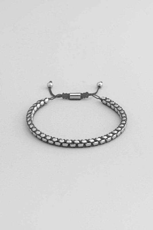 Gri Ipli Erkek Çelik Ayarlanabilir Bileklik 02436999099