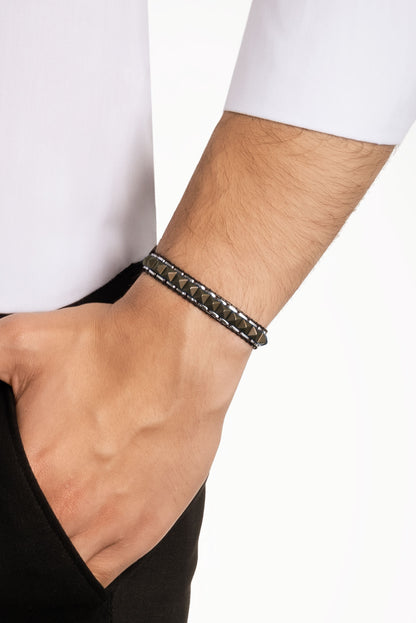 Hematit Taşlı Erkek 21 Cm Çelik Bileklik 02438371199