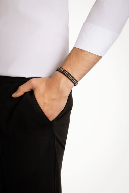 Renkli Ip Detaylı Çelik Ayarlanabilir Erkek Bileklik 02438381199