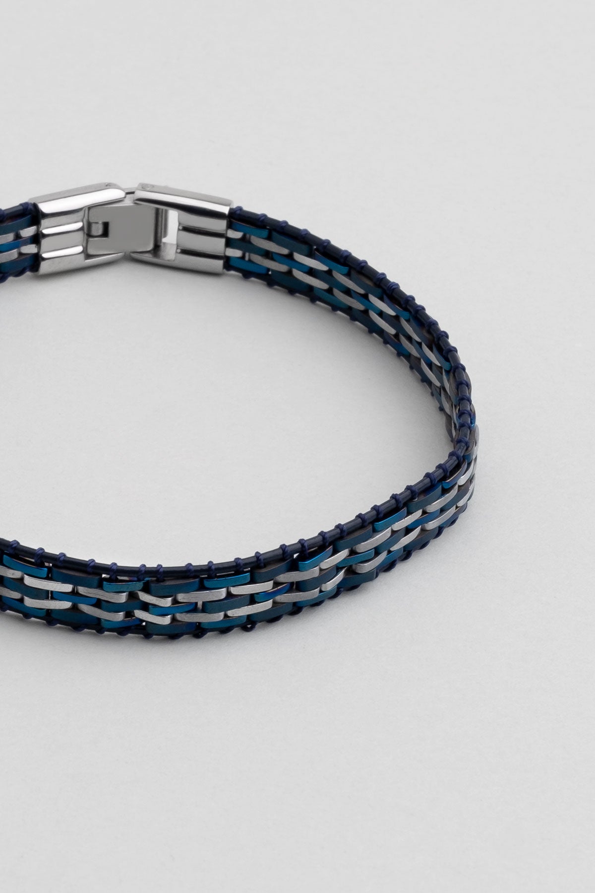 Lacivert Hematit Taşlı 21 Cm Çelik Erkek Bileklik 02438451299