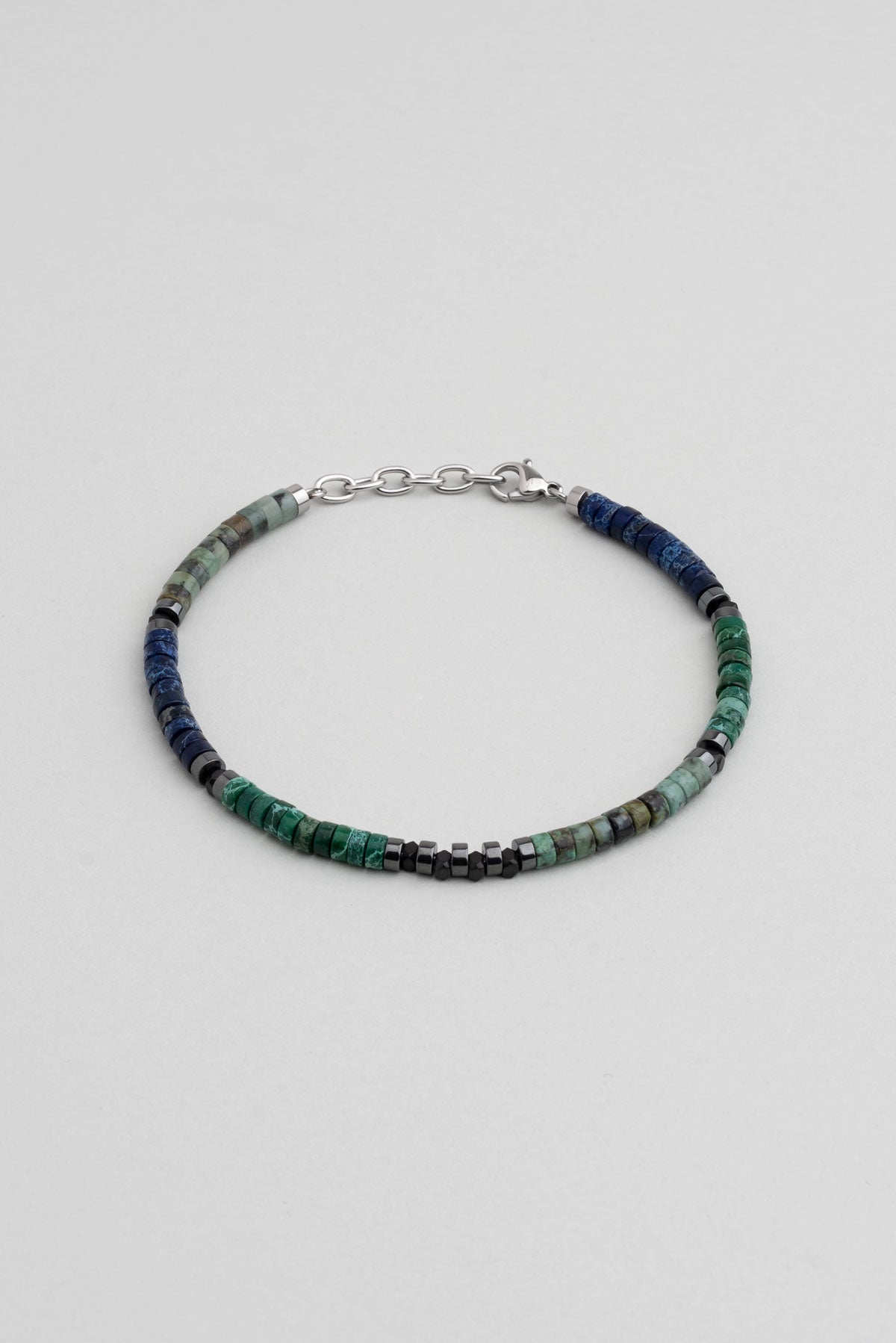 Renkli Doğal Taşlı 22 Cm Çelik Erkek Bileklik 02438591299