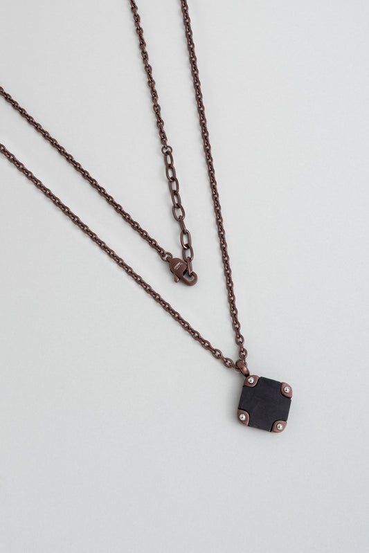 Karbon Fiber Detaylı 65 Cm Çelik Kolye 02439561199