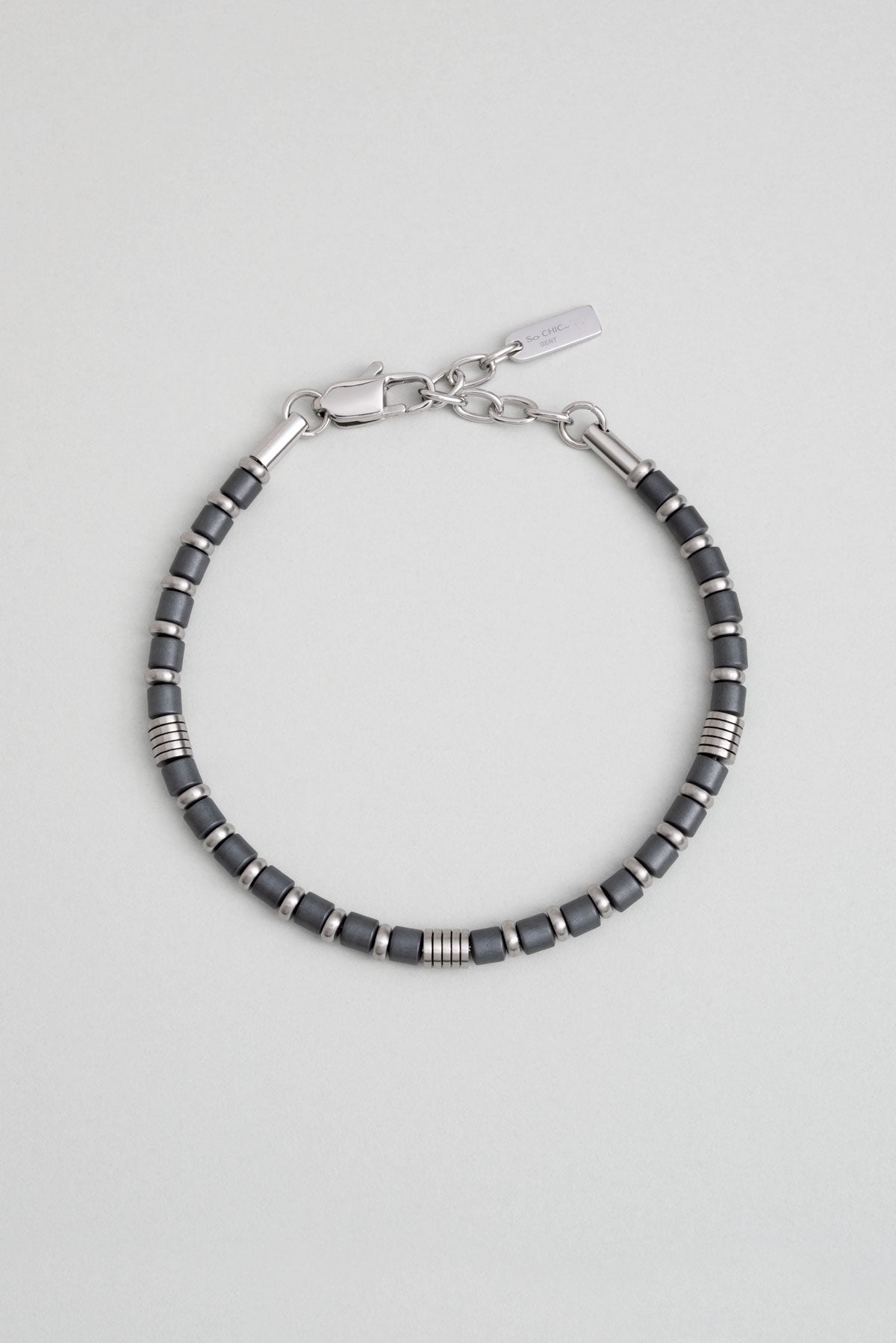 Hematit Taşlı 21 Cm Çelik Erkek Bileklik 02439739099