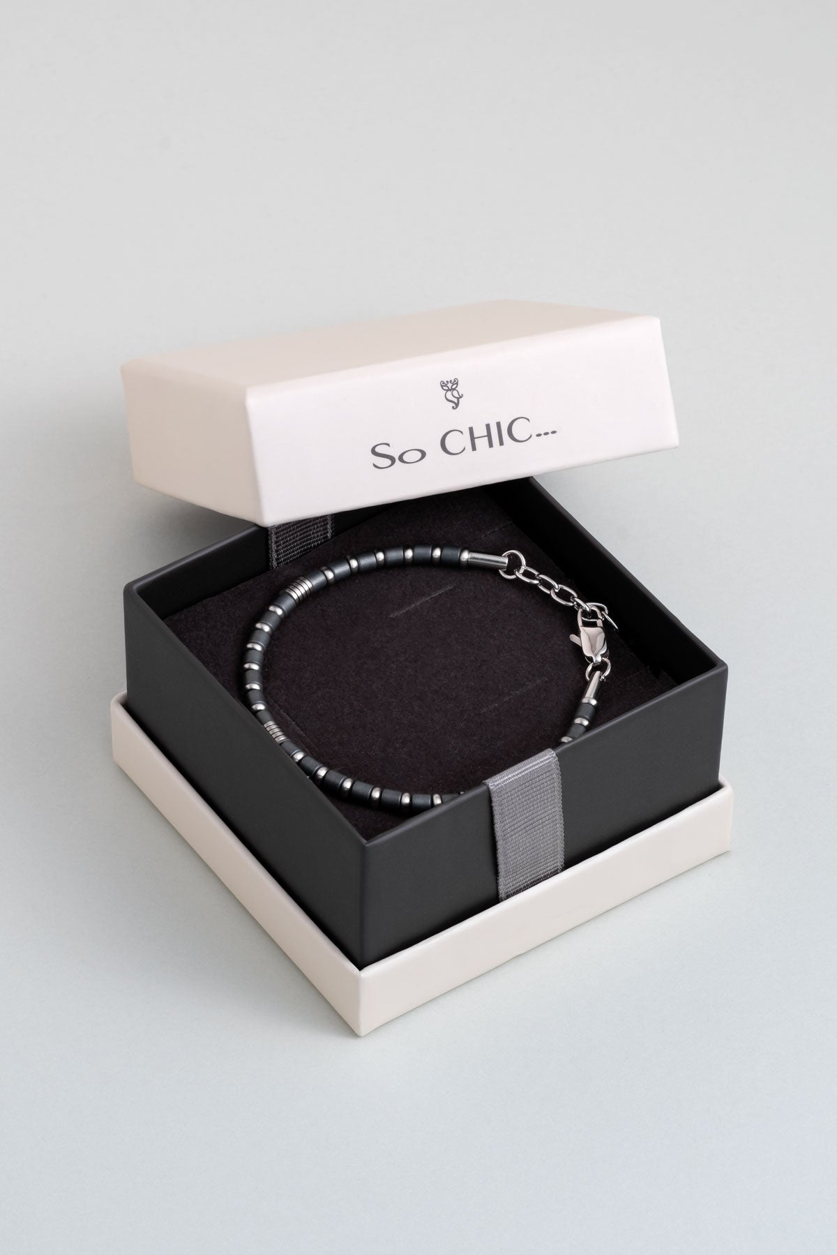 Hematit Taşlı 21 Cm Çelik Erkek Bileklik 02439739099