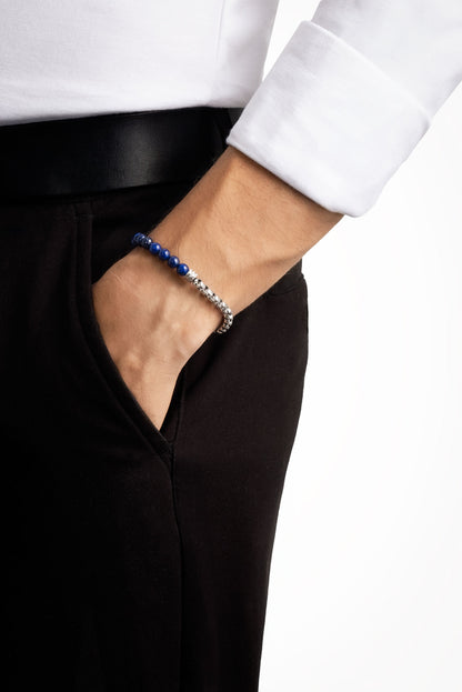 Lapis Taşlı 22 Cm Çelik Erkek Bileklik 02439750599