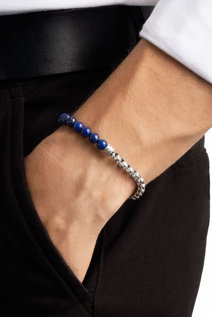 Lapis Taşlı 22 Cm Çelik Erkek Bileklik 02439750599