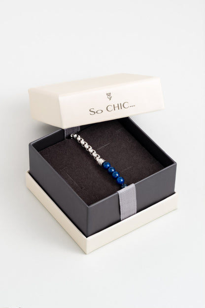 Lapis Taşlı 22 Cm Çelik Erkek Bileklik 02439750599