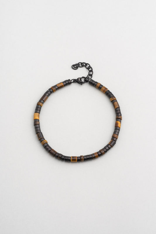 Kaplan Gözü  Taşlı 23 Cm Çelik Erkek Bileklik 02439971199