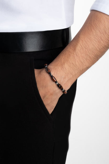 Jasper Taşlı 21 Cm Çelik Erkek Bileklik 02440091199