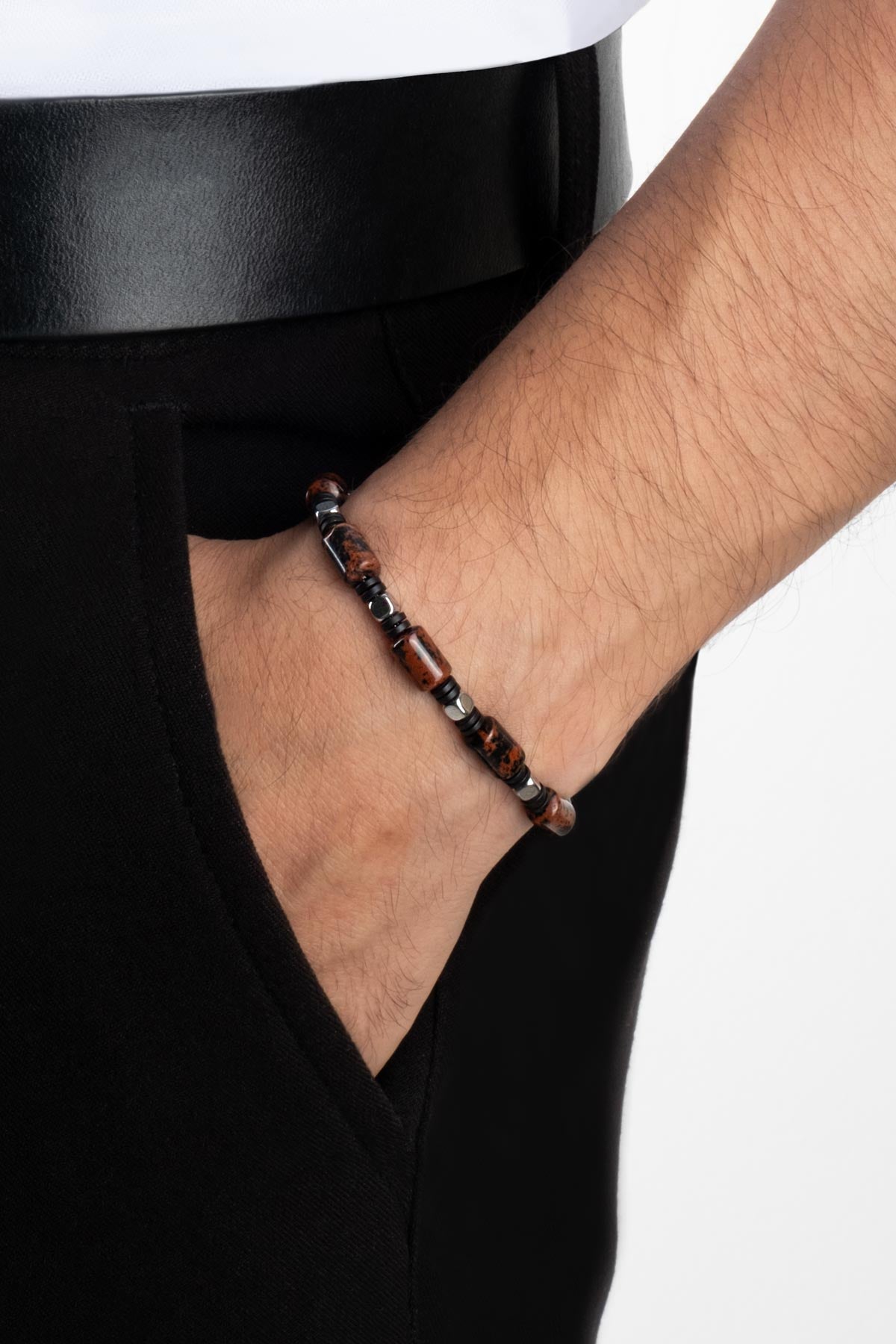 Jasper Taşlı 21 Cm Çelik Erkek Bileklik 02440091199