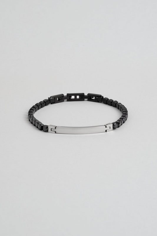 Siyah Taşlı 19 Cm Çelik Erkek Bileklik 02440540299