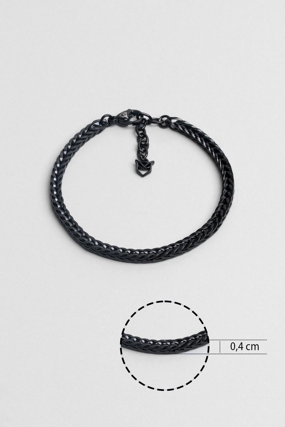 Gri Hematit Taşlı Ayarlanabilir Erkek Çelik Üçlü Bileklik Seti 02441410299