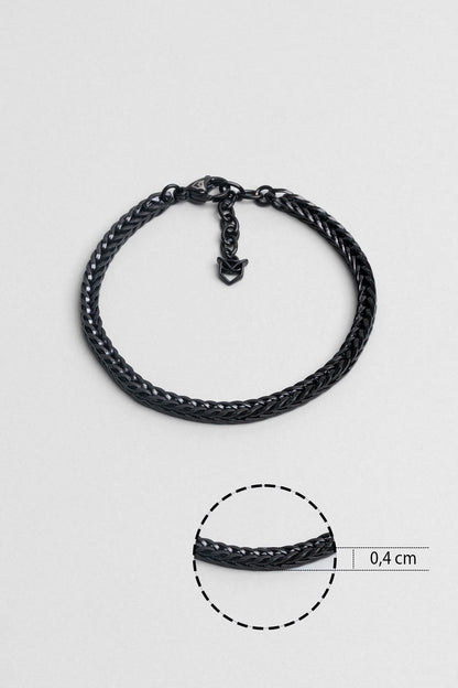 Gri Hematit Taşlı Ayarlanabilir Erkek Çelik Üçlü Bileklik Seti 02441410299