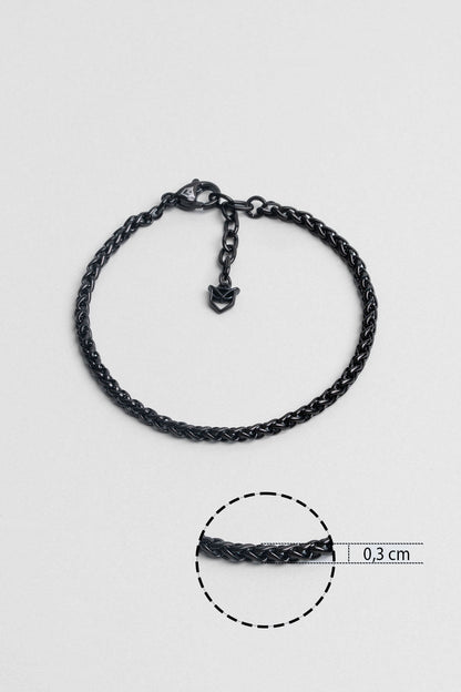 Gri Hematit Taşlı Ayarlanabilir Erkek Çelik Üçlü Bileklik Seti 02441410299