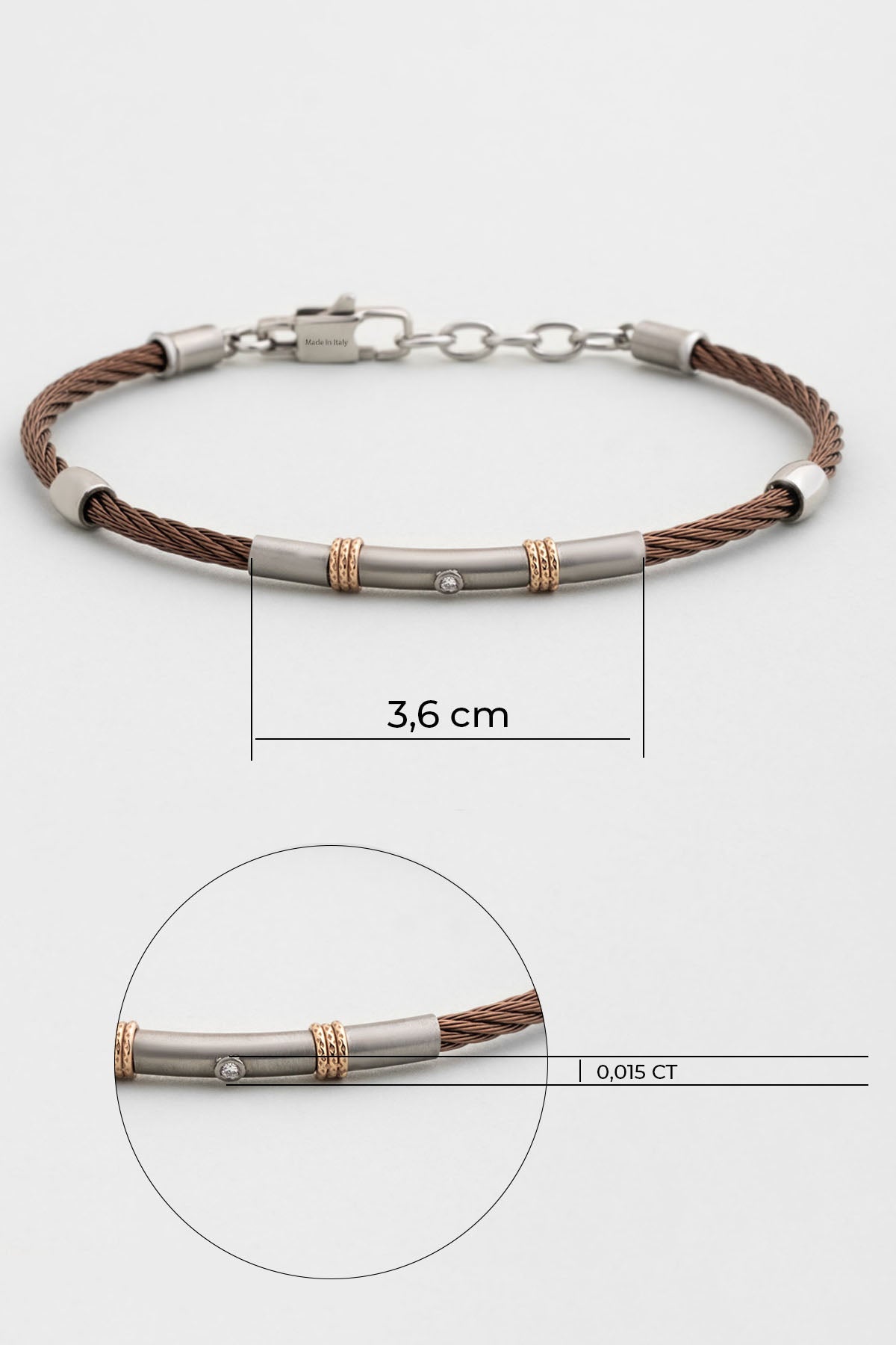 Italyan Neptün Çelik Erkek Pırlanta Bileklik 02441431199