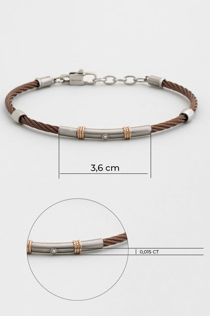 Italyan Neptün Çelik Erkek Pırlanta Bileklik 02441431199