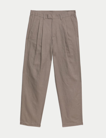 Tapered Fit Keten Pantolon
