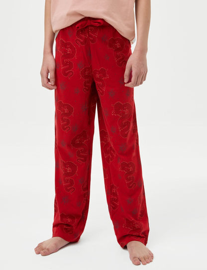 Saf Pamuklu Kısa Kollu Desenli Pijama Takımı (1-16 Yaş)