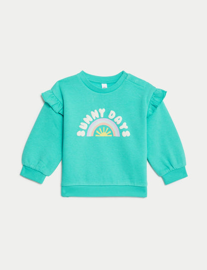 Desenli Yuvarlak Yaka Sweatshirt (0-3 Yaş)