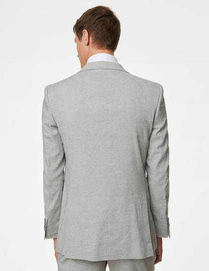 Tailored Fit Klasik Keten Ceket