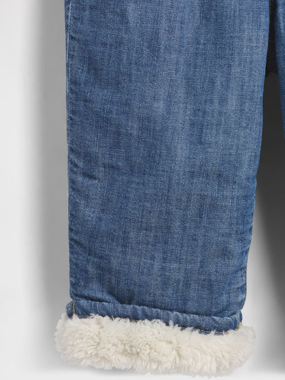 Mavi Sherpa Astarlı Pull-on Barrel Jean Pantolon