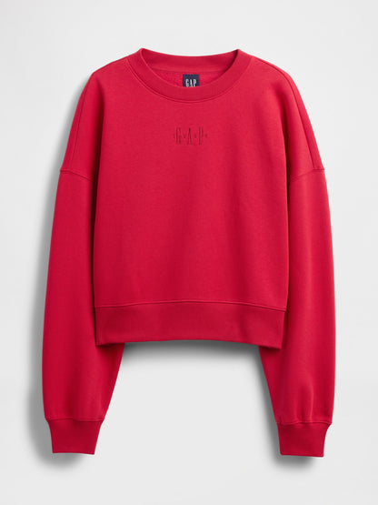 Kırmızı Logo Crop Sweatshirt
