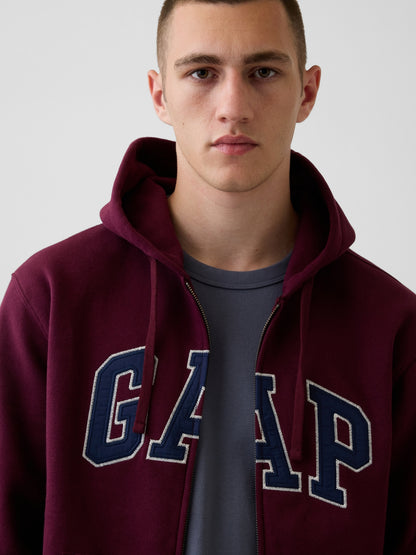Bordo Vintagesoft Arch Logo Tam Fermuarlı Sweatshirt