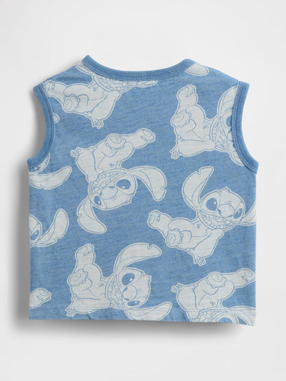 Mavi Lilo & Stitch Grafik Baskılı Atlet