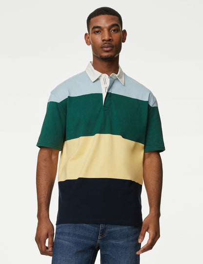 Saf Pamuklu Kısa Kollu Polo Yaka T-shirt