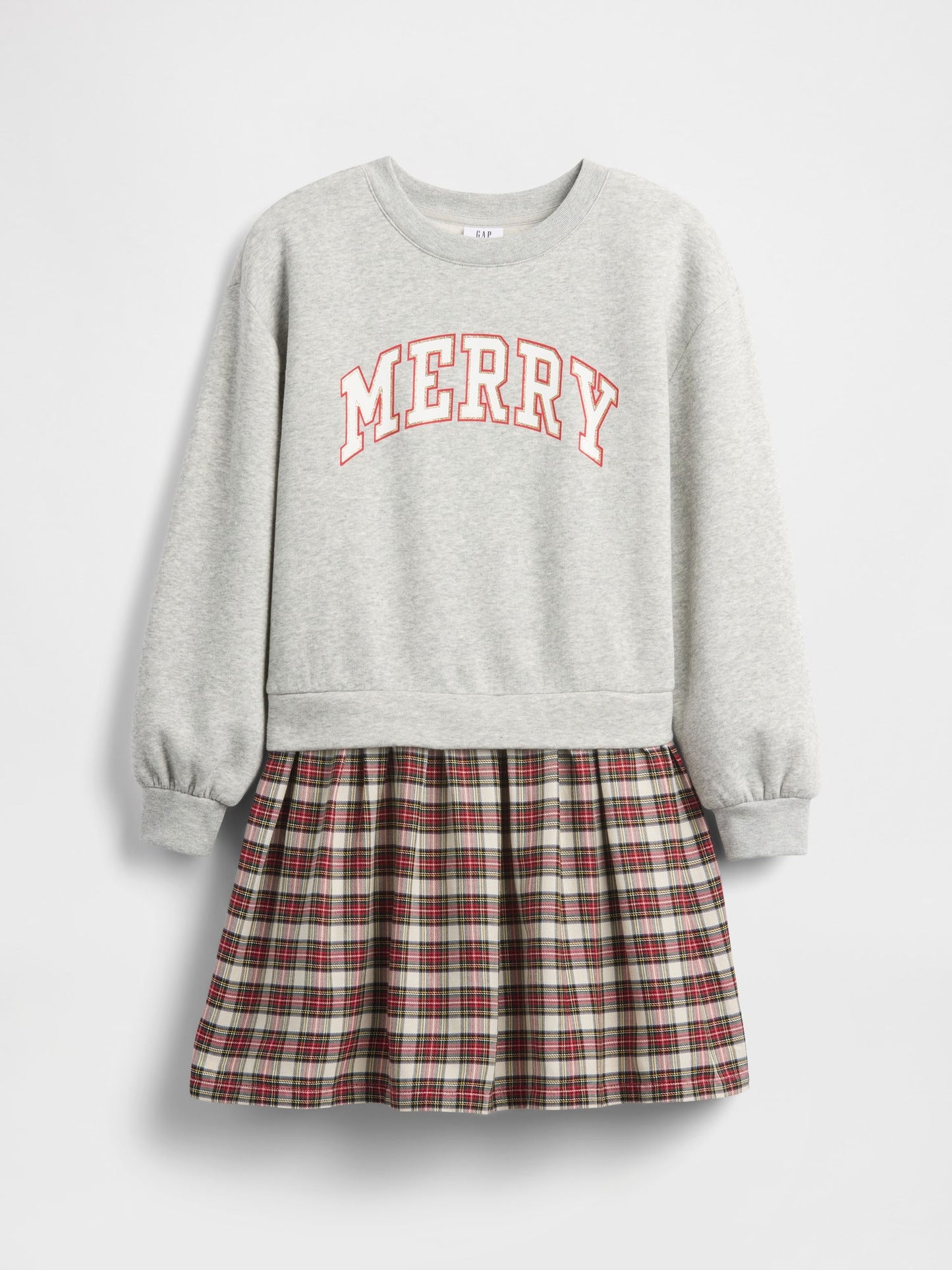 Kırmızı Çocuklar Oversized Payetli Sweatshirt Elbisesi