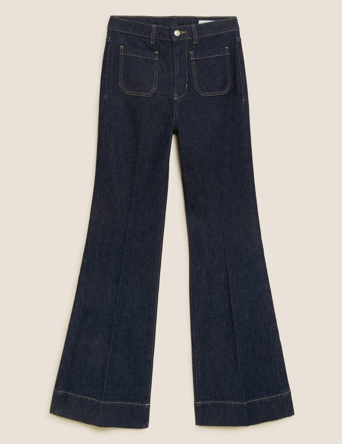 Yüksek Bel Flared Fit Jean Pantolon