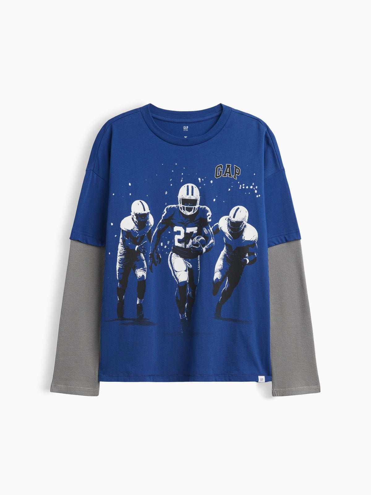 Kobalt Mavisi Relaxed Grafik Baskılı T-shirt