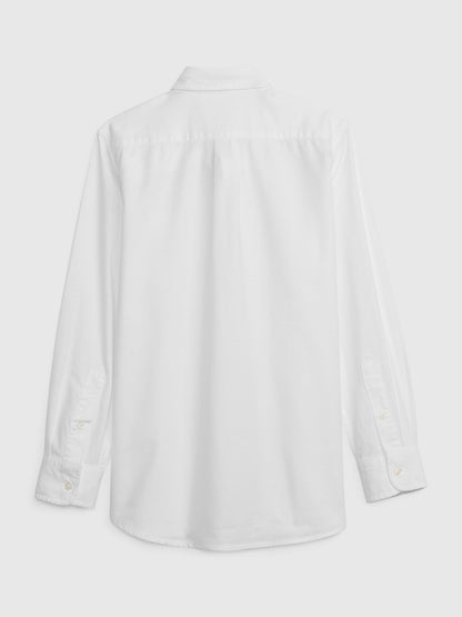 Beyaz Organik Pamuk Oxford Uniform Gömlek