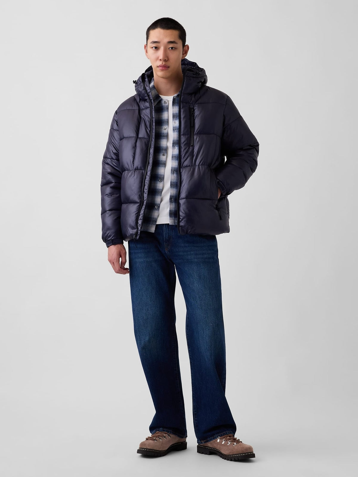 Kahverengi Recycled Heavyweight Puffer Şişme Mont