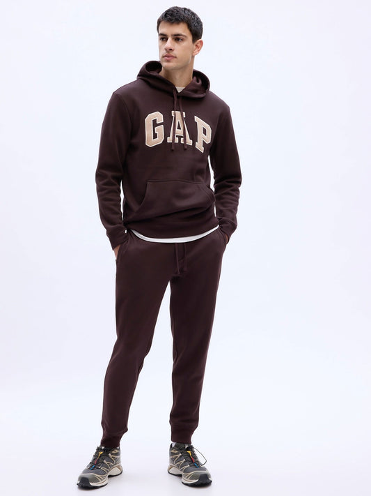 Kahverengi Gap Logo Fleece Jogger Eşofman Altı