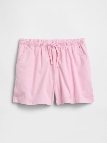 Pembe Relaxed Pull-on Keten Karışım Şort