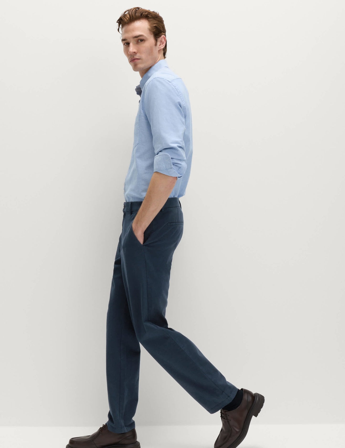Regular Fit Esnek Belli Streç Chino Pantolon