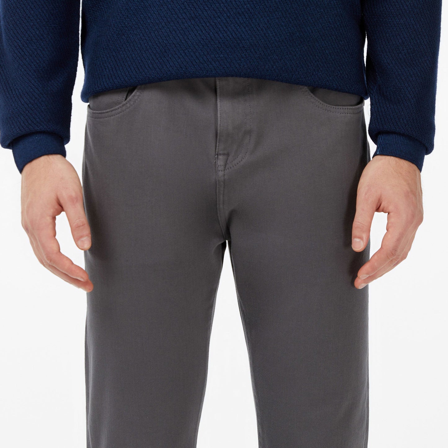 Erkek Regular Fit Gri Jean Pantolon