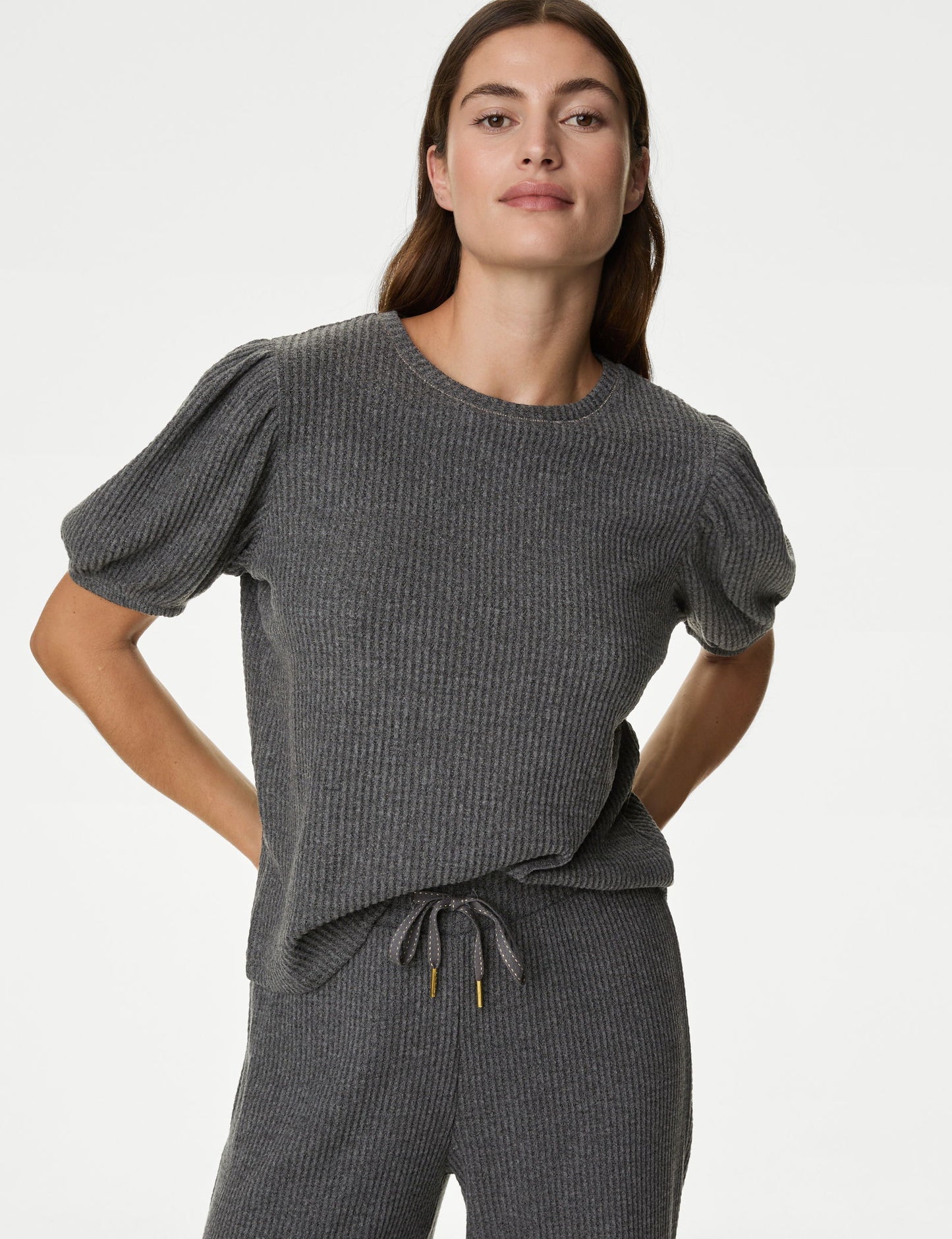 Regular Fit Waffle Pijama Üstü