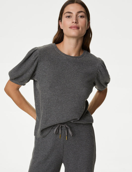 Regular Fit Waffle Pijama Üstü