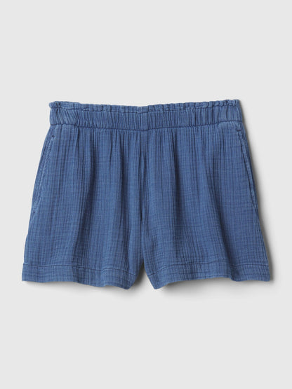 Mavi Crinkle Gauze Denim Easy Şort