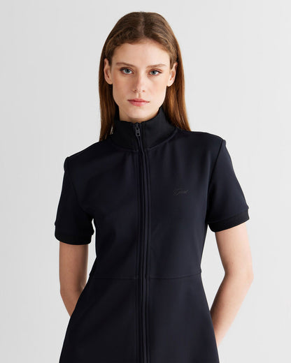 Gant Kadın Siyah Regular Fit Fermuarlı Elbise