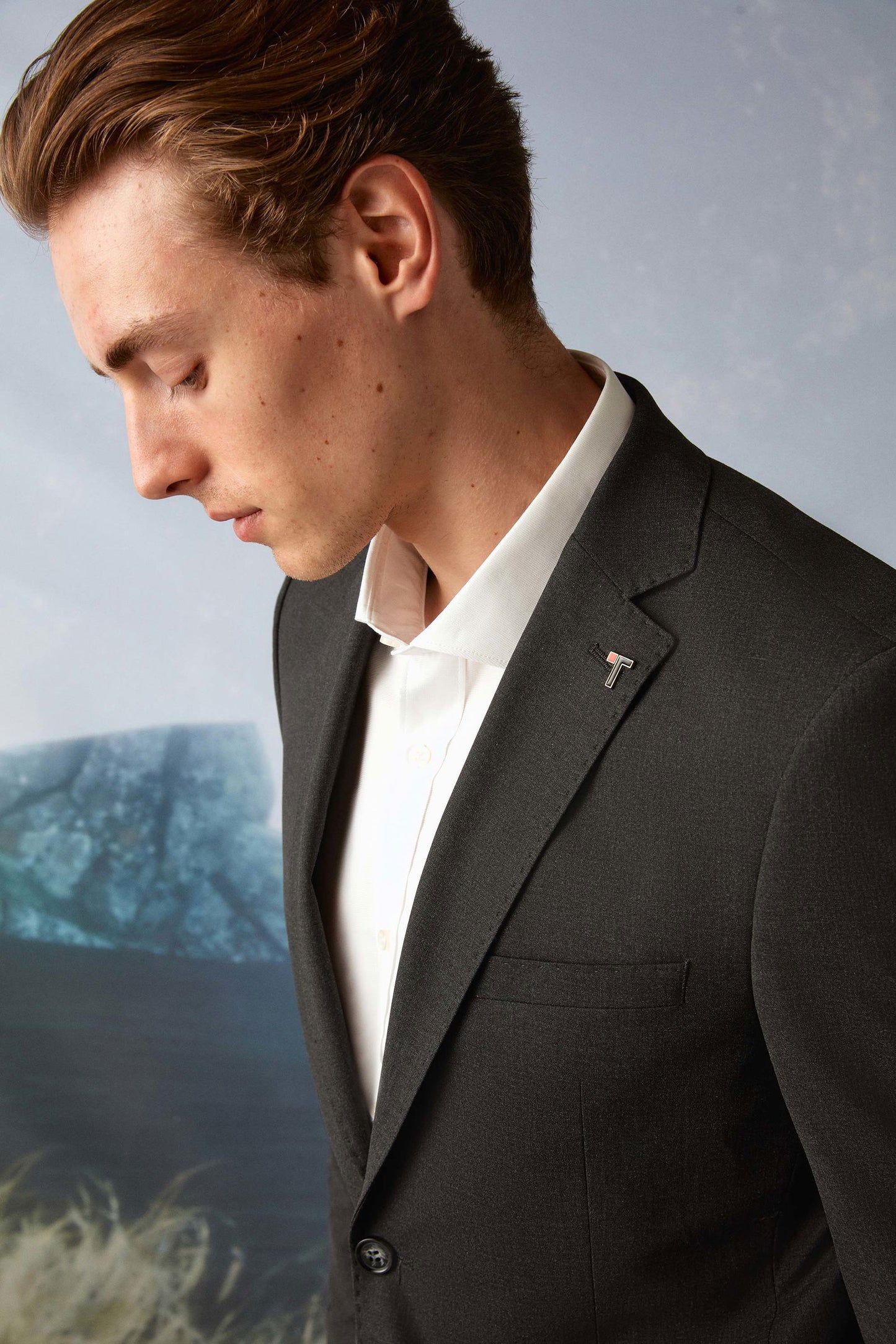 Tween Slim Fit Antrasit Düz Yünlü Bi Stretch Takim Elbise