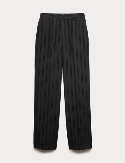Çizgili Düz Paça Pantolon