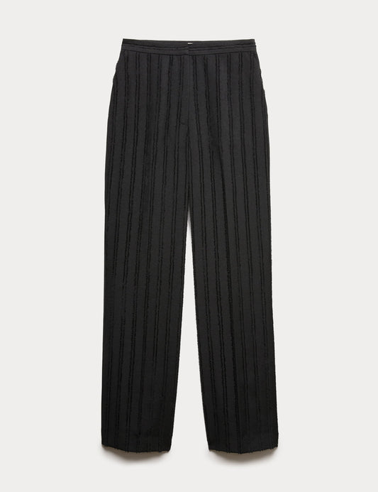 Çizgili Düz Paça Pantolon