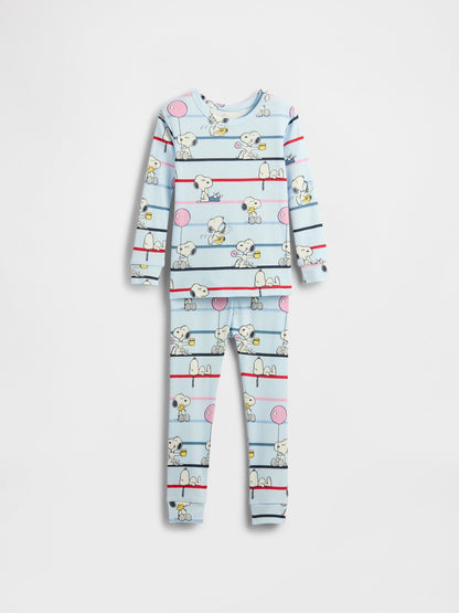 Kırık Beyaz Snoopy Brushed Organik Pamuk Pijama Takımı