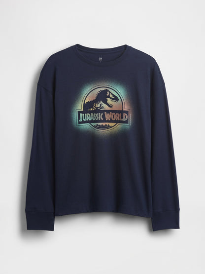 Lacivert Grafik Baskılı T-shirt