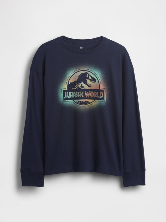 Lacivert Grafik Baskılı T-shirt